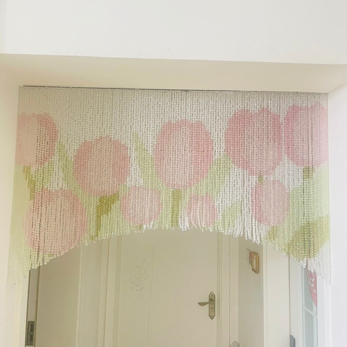 tulip beaded curtain -- finished curtains