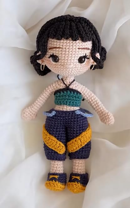 K-pop Dolls Gift for Fans Women Men,7 Inch Handmade Crochet Plush Hunter Doll,Movie Anime Theme Perfect Christmas and Birthdays Toy Gift for Kpop RPD,Girls Fans,Music Festivals