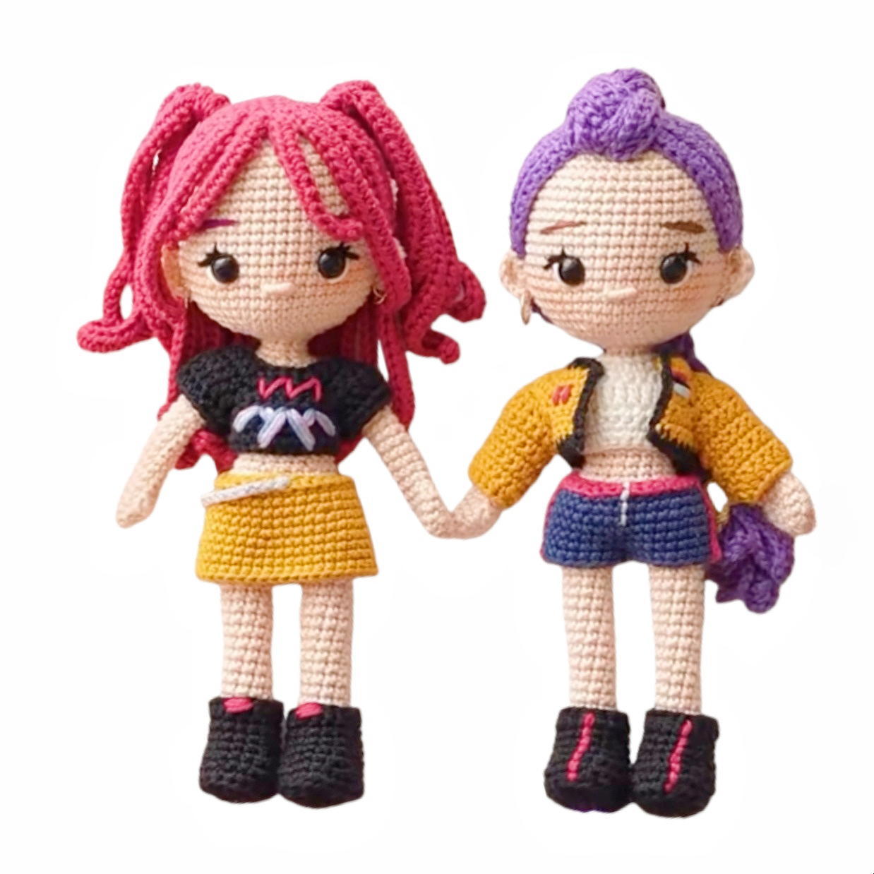 K-pop Dolls Gift for Fans Women Men,7 Inch Handmade Crochet Plush Hunter Doll,Movie Anime Theme Perfect Christmas and Birthdays Toy Gift for Kpop RPD,Girls Fans,Music Festivals