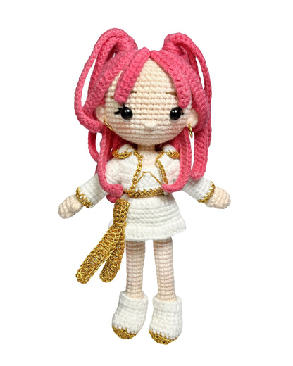 K-pop Dolls Gift for Fans Women Men,7 Inch Handmade Crochet Plush Hunter Doll,Movie Anime Theme Perfect Christmas and Birthdays Toy Gift for Kpop RPD,Girls Fans,Music Festivals