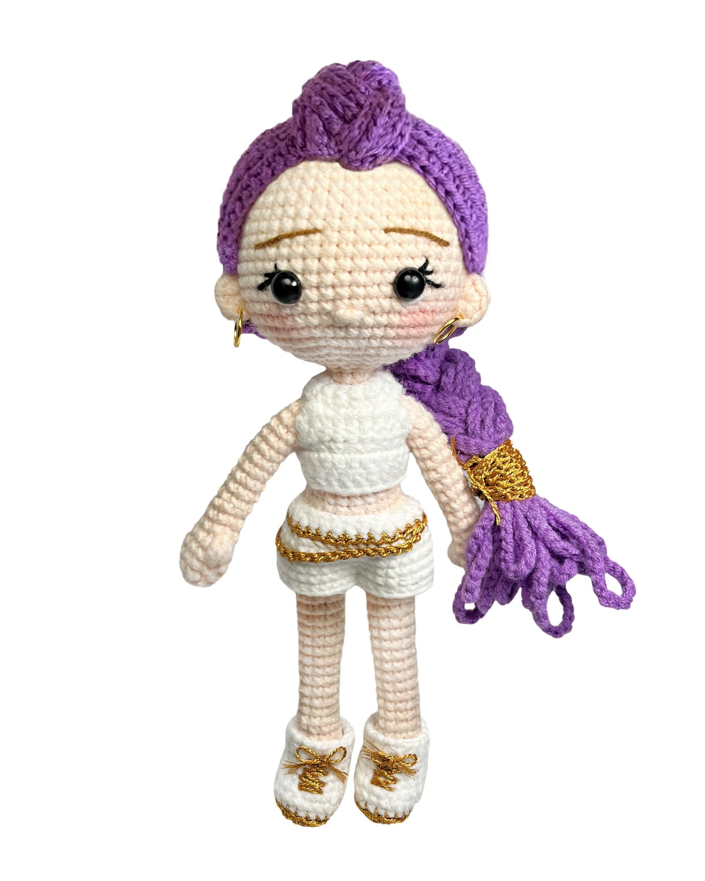 K-pop Dolls Gift for Fans Women Men,7 Inch Handmade Crochet Plush Hunter Doll,Movie Anime Theme Perfect Christmas and Birthdays Toy Gift for Kpop RPD,Girls Fans,Music Festivals