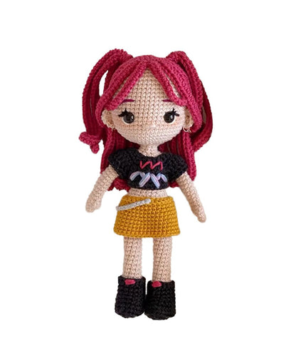 K-pop Dolls Gift for Fans Women Men,7 Inch Handmade Crochet Plush Hunter Doll,Movie Anime Theme Perfect Christmas and Birthdays Toy Gift for Kpop RPD,Girls Fans,Music Festivals