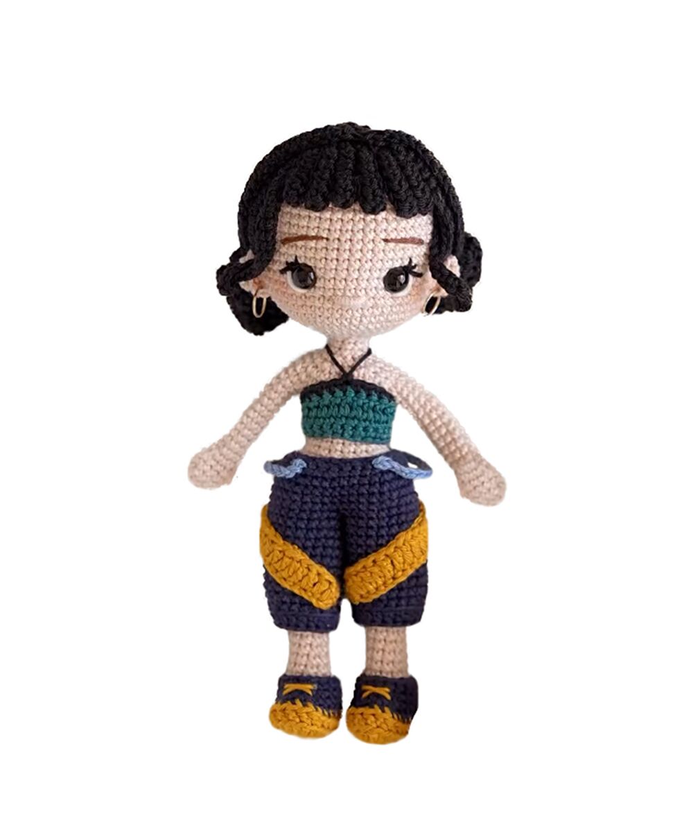 K-pop Dolls Gift for Fans Women Men,7 Inch Handmade Crochet Plush Hunter Doll,Movie Anime Theme Perfect Christmas and Birthdays Toy Gift for Kpop RPD,Girls Fans,Music Festivals